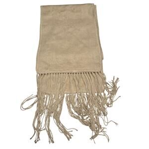 Sanyork cream alpaca fringe scarf